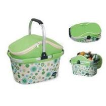 Cesta refrigeradora de piquenique com moldura dobrável de alumínio verde Cesta refrigeradora de piquenique com moldura dobrável de alumínio verde