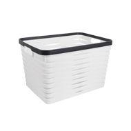 Cesta retangular Boxer plástico 28x38,5x26,5cm branca -Dynasty