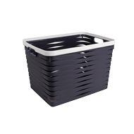 Cesta retangular Boxer plástico 28x38,5x26,5cm preta -Dynasty