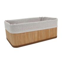Cesta Retangular Break de Bambu com Forro em Tecido M Full Fit