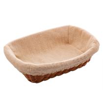 Cesta retangular c/ forro em tecido rattan pvc 24x17x7cm - lyor