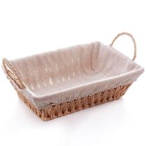 Cesta Retangular de Papel 29x19x12cm para Pães Forro Tecido Wolff Frutas Decoração Cesta Retangular de Papel 29x19x12cm para Pães Forro Tecido Wolff Frutas Decoração