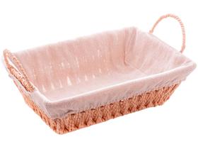 Cesta Retangular de Papel 29x19x12cm para Pães Forro Tecido Wolff Frutas Decoração