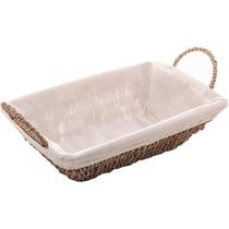 Cesta Retangular de Sisal com Forro em Tecido e Alça 29cm x 19cm x 12,5cm Wolff