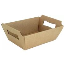 Cesta Retangular Decorativa de Papel Cartão Kraft Liso