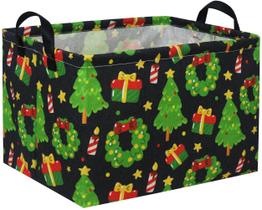 Cesta retangular HIYAGON 38x26x25cm para decoração de Natal dobrável