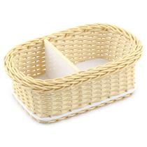 Cesta Retangular Lisa de Fibra Sintética com 2 Divisórias 11,5x18,5 Cayçara