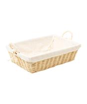 Cesta Retangular Mundiart com Tecido 33x23x10/15cm