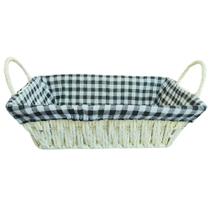 Cesta Retangular Para Pães 27x20cm Metal com Tecido Xadrez Sortido Fibra de Papel Cesta Retangular Para Pães 27x20cm Metal com Tecido Xadrez Sortido Fibra de Papel