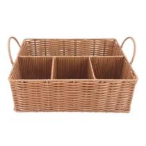 Cesta retangular Polibrown polipropileno L23xP32xA11cm 4 compartimentos Dynasty