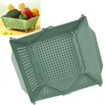 Cesta Secar Frutas Verduras Alimentos Lava Drena Comida Alimentos Organizador Dobravel Fruteira Decorativa Cozinha Mesa Estante Casa