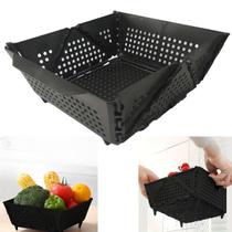 Cesta Secar Frutas Verduras Vegetais Alimentos Dobravel Fruteira Cozinha Pia Organizador Porta Objetos Escoa Comida Louça Lava Drena Multiuso Casa Loj