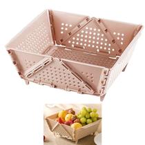 Cesta Secar Frutas Verduras Vegetais Fruteira Dobravel Cozinha Copa Casa Porta Objetos Organizador Multiuso Escorre Drena Comida Alimentos Multiuso