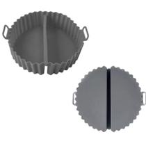 Cesta Silicone Duas Divisórias Air Fryer 20,5cmx19,5cmx5cm Cesta Silicone Duas Divisórias Air Fryer 20,5cmx19,5cmx5cm