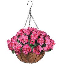 Cesta suspensa de flores artificiais ZFProcess Begonia Purple