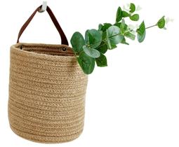 Cesta suspensa na parede RUIZHIXUAN 16x18 cm de corda de algodão
