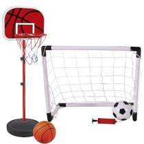 Cesta Tabela De Basquete + Golzinho Futebol Com Bola E Bomba - Dm Toys