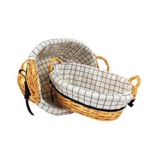 Cesta Tecido Oval Quadriculada Branca Cesto 14/12Cm 2 Peças Cesta Tecido Oval Quadriculada Branca Cesto 14/12Cm 2 Peças