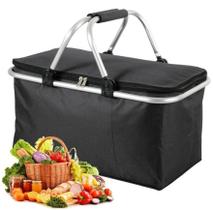 Cesta Térmica Bolsa Grande Dobrável Cooler Praia Lanche Piquenique Camping Bebidas 30 Litros
