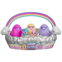 Cesta Toy Hatchimals Alive Spring com 6 minibonecos e 3 ovos