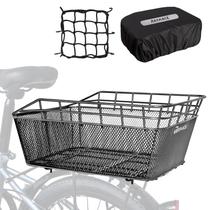 Cesta traseira para bicicleta RAYMACE, capacidade de 20 kg, com capa impermeável Cesta traseira para bicicleta RAYMACE, capacidade de 20 kg, com capa impermeável