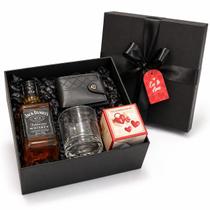 Cesta Whisky 375ml Copo Carteira Chocolate Presente Homem Tipo:Love - Whisky No7 (Tradicional)