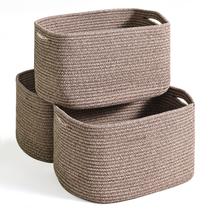 Cestas de armazenamento: corda de algodão tecida Dcerzxzci 38x28x24cm, conjunto 3 Cestas de armazenamento: corda de algodão tecida Dcerzxzci 38x28x24cm, conjunto 3
