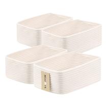 Cestas de armazenamento de corda tecida MiniArk 33x22x13cm, pacote com 4