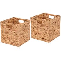Cestas de armazenamento LYJWOO6D Water Hyacinth 28x28cm 2 unidades