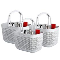 Cestas de armazenamento: organizador de plástico UUJOLY com alças, pacote com 3 Cestas de armazenamento: organizador de plástico UUJOLY com alças, pacote com 3