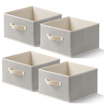 Cestas de armazenamento: tecido EITMOW, 28x28x20cm, bege (4 unidades) Cestas de armazenamento: tecido EITMOW, 28x28x20cm, bege (4 unidades)