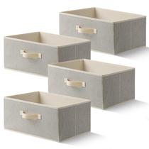 Cestas de armazenamento: tecido EITMOW, 40x28x20cm, bege natural, 4 unidades