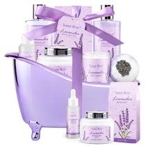 Cestas de presentes de spa Saint Roy Lavender para mulheres com gel de banho