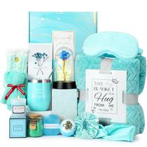 Cestas de presentes HangerSpace Relaxing Spa com cobertor e rosa