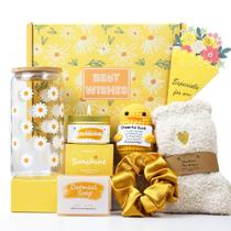 Cestas de presentes LUICONMO para mulheres com copo de vinho, meias e muito mais