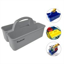 Cestinha Cesto Funcional Azul Organizador de Produtos de Limpeza Acessórios Obra Alça Multifunção