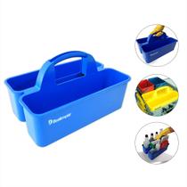 Cestinha Cesto Funcional Azul Organizador de Produtos de Limpeza Acessórios Obra Alça Multifunção