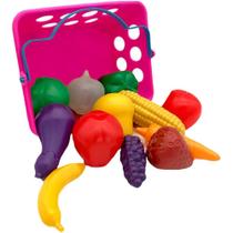 Cestinha de Frutas e Legumes Brinquedo 13 pecas - Toy