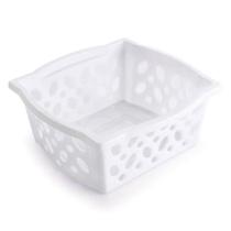 Cestinha De Plástico Empilhável Pequena 14,5X13,7X6Cm Branca Cestinha De Plástico Empilhável Pequena 14,5X13,7X6Cm Branca