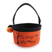 Cestinha happy halloween laranja e preta 14cm - Cromus