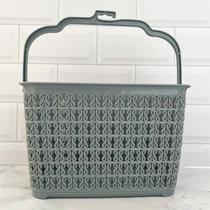 Cestinha Rattan Multiuso Lavanderia Banheiro Diversas Cores 23x11,5x14 cm