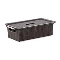 Cesto 03 Organizador Com Tampa Rattan - Cesto 03 Organizador Com Tampa Rattan -