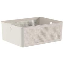 Cesto 12L Organizador Ou Flow Bege 13cm X 27cm X 34cm