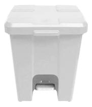 Cesto 25 Litros Com Pedal Nas Cores Branco E Preto