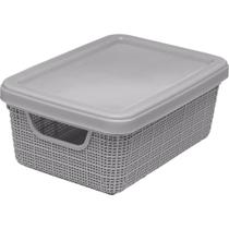 Cesto 5 Litros Organizador Juta Armário Lavanderia Com Tampa - Jaguar Plasticos Cesto 5 Litros Organizador Juta Armário Lavanderia Com Tampa - Jaguar Plasticos