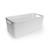 Cesto Alongado Tipo Juta Pequeno 1,5 Litros Branco