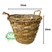 Cesto Alto Com Alça Com Plastico Interno De Alta Qualidade 33x27