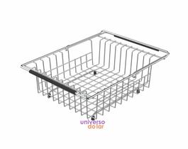 Cesto Aramado Retangular Tramontina com Alça Regulável para Cubas e Pias Cesto Aramado Retangular Tramontina com Alça Regulável para Cubas e Pias