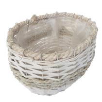 Cesto aramado revestido vime palha natural Cesto aramado revestido vime palha natural