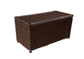 Cesto Baú Artesanal Fibra Sintética 60x30cm Argila